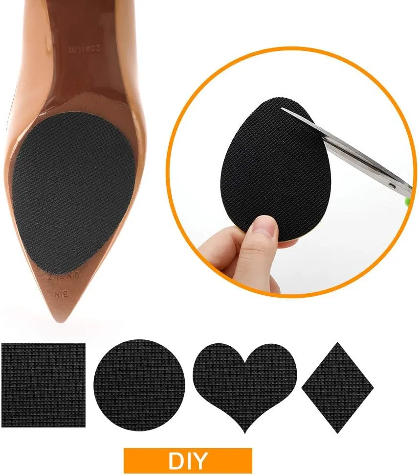 12PCS Non-Slip Shoe Pads for Bottom of Shoes, Premium Rubber Self Adhesive Anti-Slip Shoe Grips Stickers, High Heels Non-Skid Sole Protector