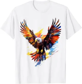 Eagle Painting Art Abstract Animal Colorful Graphic Eagle T-Shirt