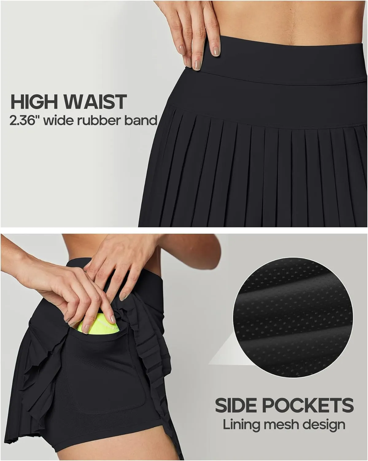 Ewedoos Pleated Tennis Skirts for Women Athletic Skirt with Shorts Underneath Skorts for Woman with Pockets for Golf