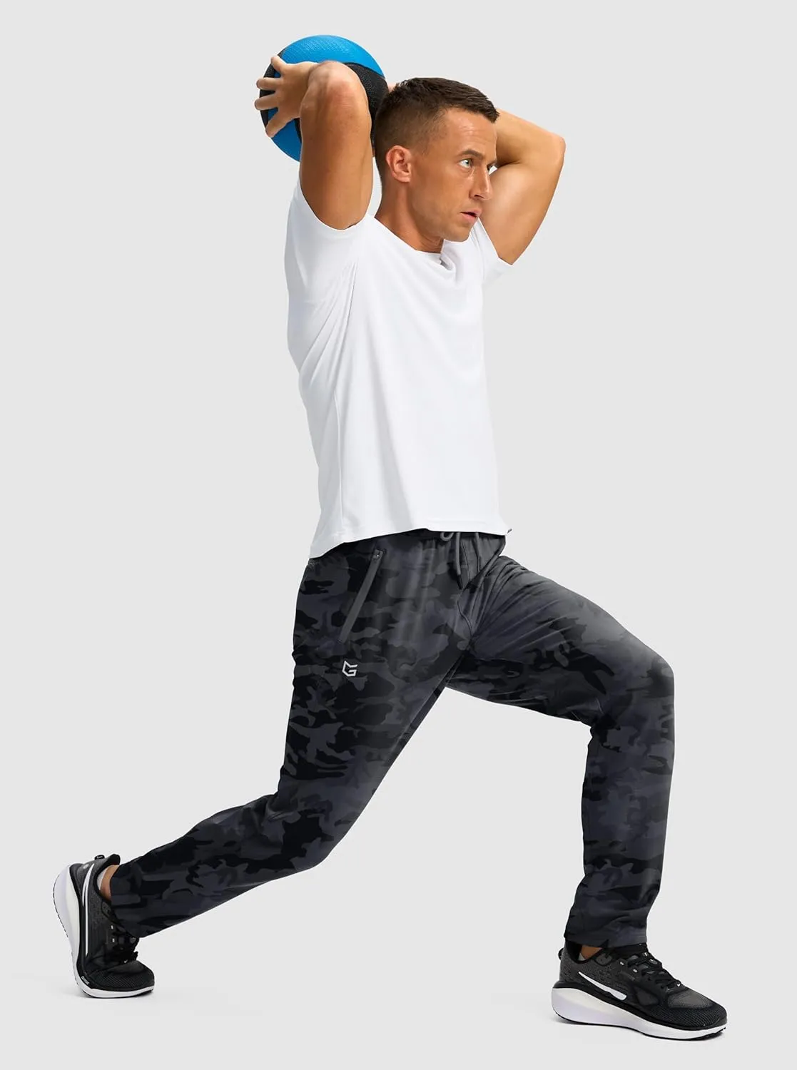 G Gradual Men's Fleece Lined Winter Pants with 3 Zipper Pockets Warm Athletic Joggers Workout Running Sweatpants for Men