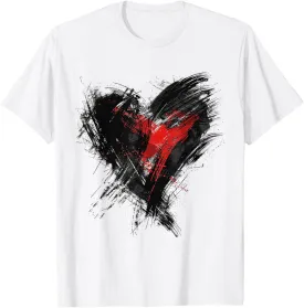 Geometric Abstract Heart Shape Art Graphic Geometric T-Shirt