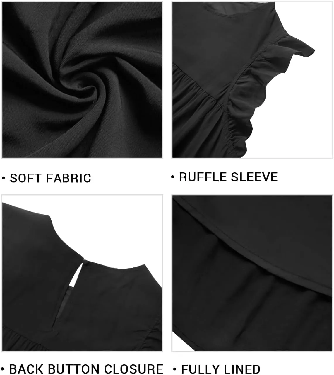 Holipick Women's Plus Size Summer Dresses Casual Short Dress Babydoll Ruffle Sleeve Swing Flowy Sleeveless Tunic Dress