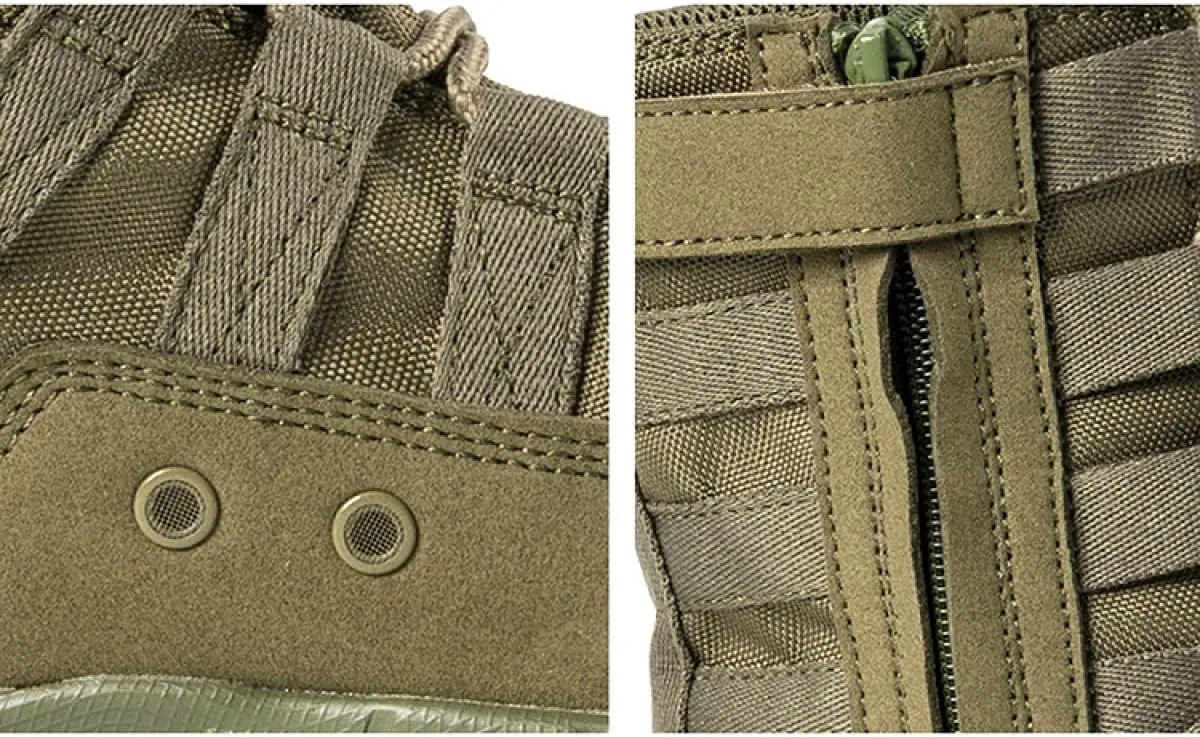 Men's Lightweight 8 inch Military Tactical Combat Swat Beige Boots Trekking Hiking Backpacking Mountaineering Outdoor Jungle Boots With Zipper-ZD02