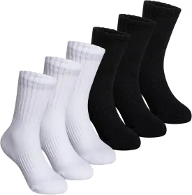 SeeyAN Kids Socks Boys Crew Athletic Half Cushioned Cotton Sport Running Arch Support Breathable Socks 6 Pairs