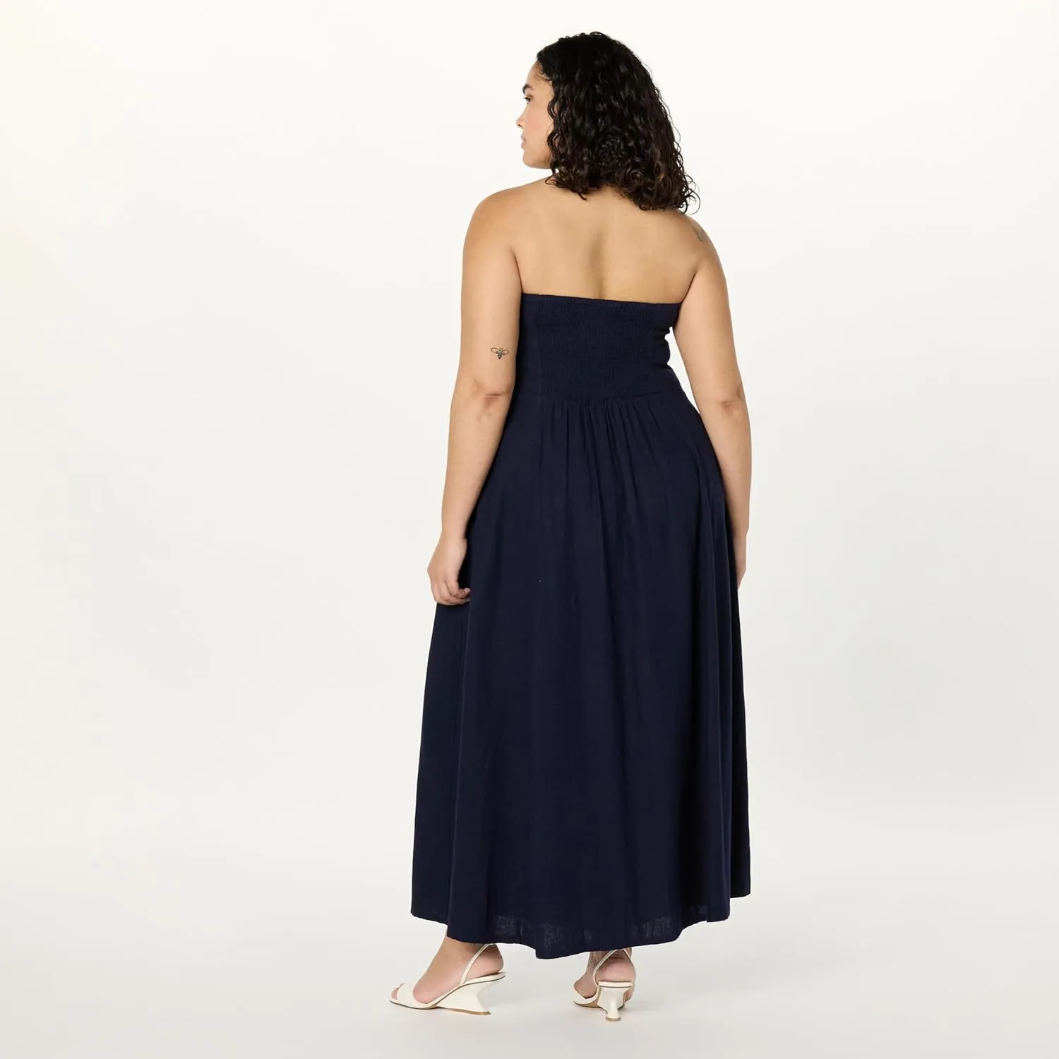The Drop Women's Carlota Strapless Linen Maxi Dress