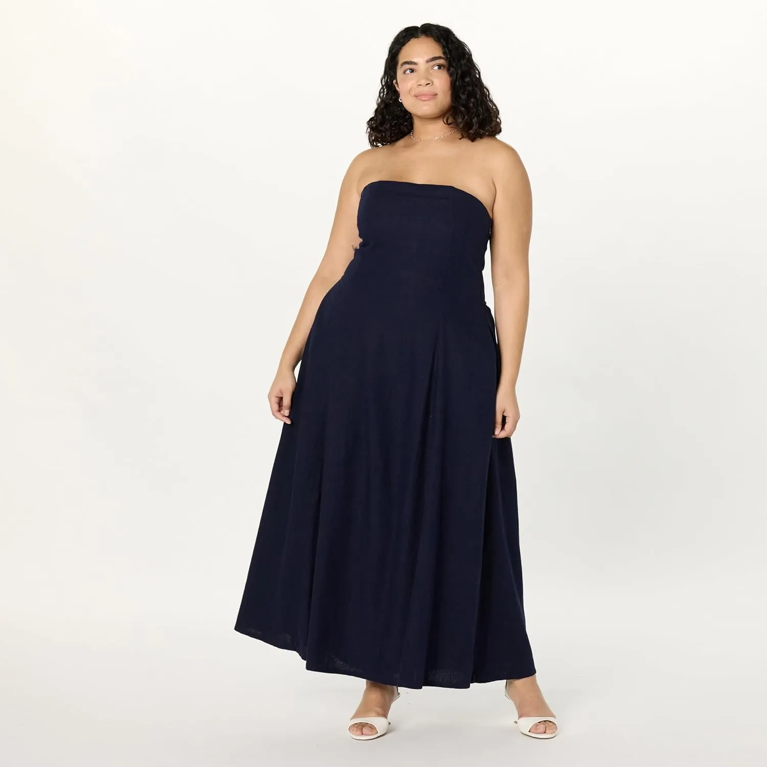 The Drop Women's Carlota Strapless Linen Maxi Dress