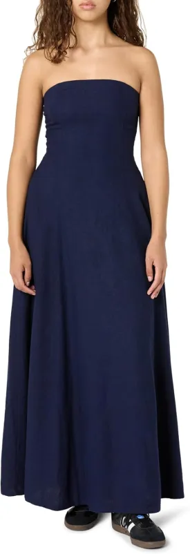 The Drop Women's Carlota Strapless Linen Maxi Dress
