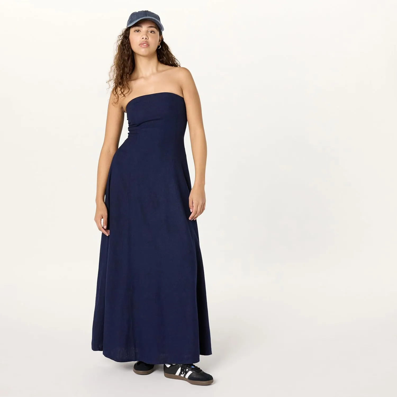 The Drop Women's Carlota Strapless Linen Maxi Dress