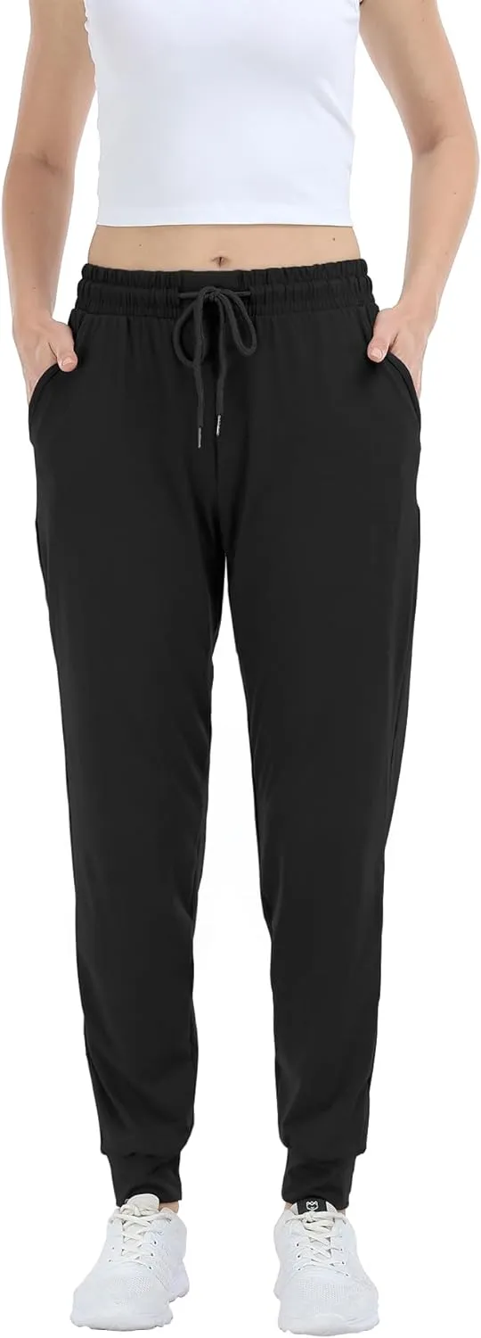 Women Joggers with Pockets,Women's Lightweight Sweatpants Soft Lounge Athletic Yoga Pants 4 Pack