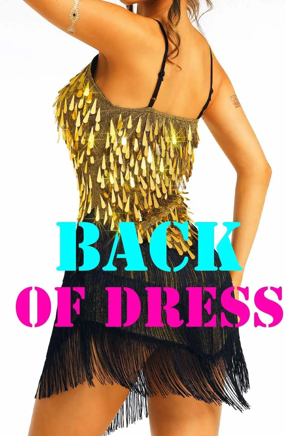 Women's Sparkly Sequin Dress Finge Latin Tango Dance Dresses Sexy Mini Dress Clubwear