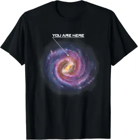 You Are Here Astronomy Milky Way Solar System Galaxy Space T-Shirt